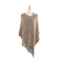 TIY Women Apparel Solid Color Women Winter Pullover Tassel Cloak TIY