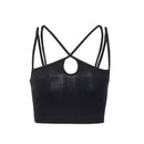 Summer Casual Solid Color Double Straps Crossing Design Cropped Camis