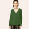 Summer Sexy Fashion Female Deep V-Neck Chiffon Slim T-Shirt