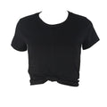 Summer Simple Style Pure Color Wrapped Short Slim T-Shirt