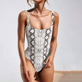 Trendy Animal Print Square Neck One-piece Swimwear