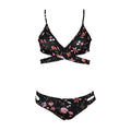 Trendy Classic Adjustable Hollow Out Lace-up Cross Black Sexy Bra Cups For Swimwear Design Woman Swimwear