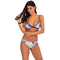 Two-piece Contrast Leaves Print Sexy Bikini Swimwear