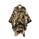 Unique Abstract Painting Design Women Knitting Shawl Cloak