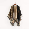 Unique Color Blocking Design Elegant Women Geometric Thickening Shawl