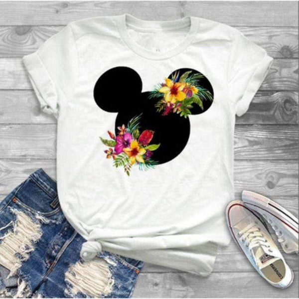 Unique Mickey Head Printed Casual Women Summer Tee