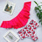 Unique Ruffled Flamingo Print Two-pieces High-waisted Swimsuit
