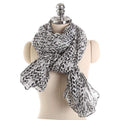 Unisex Black White Color Unique Leaves Design Women Simple Scarf