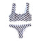 TIY Women Apparel Vintage Check Design Fashion Lady Two Pieces Swimsuit TIY