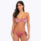 TIY Women Apparel Vintage Plain Color V Pattern Strapless Self Tie Two-piece Bikini Swimsuit TIY