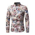 TIY Women Apparel Vintage Style Men Cotton Flower Printed Shirts TIY
