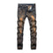 TIY Women Apparel Vintage Style Men Cotton Ripped Tight Jeans TIY