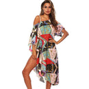 TIY Women Apparel Vintage Style Women Oblique Shoulder Irregular Hem Cover -ups TIY