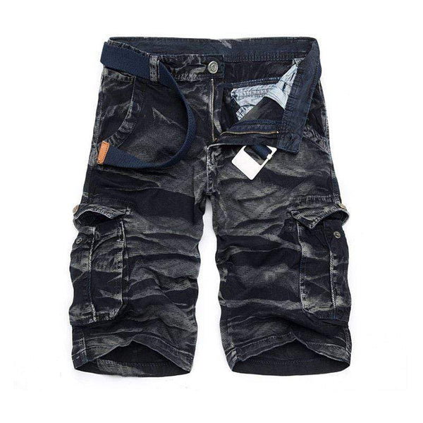 TIY Women Apparel Vintage Washed Camouflage Casual Tooling Shorts Without Belt TIY