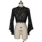 Women Sexy See-through Lace Long Sleeves Crop Top