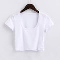 Women Sexy U Neck Summer Solid Color Basic Tee