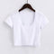 Women Sexy U Neck Summer Solid Color Basic Tee