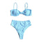 Women Solid Bright Color High-waisted Sexy Bikini Swimsuit