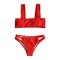 Women Solid Bright Color Unique Flat Design Tankini Swimsuit