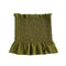 Women Solid Color Casual Ruffled Design Stretchy Crop Top