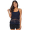 Women Solid Color Conservative  Overlap Lace Swimwear Tank Tops