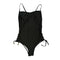 Women Solid Color Design Classic One-piece Lace-up Swimsuit