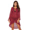 Women Solid Color Flare Sleeve Hollow Out Crochet Cover-ups