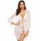Women Solid Color Oversized Design Long-sleeve Summer Bikini Cover Ups