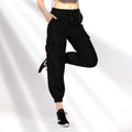 Women Solid Color Pocket Design Loose Pattern Jogger Pants