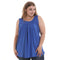 Women Solid Color Sleeveless Chiffon Loose Pattern Plus Size Tank Top