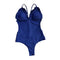 Women Sweet Bright Color Design Backless Spaghetti Strap One-piece Swimsuit