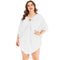 Women V Neck Halter Pattern Half-sleeve Irregular Swimsuit Cover Up