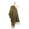 Women Winter Solid Color Tassel Shawl With Pocket