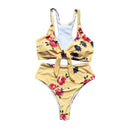 Wrapped Chest Sexy Bandage Swimwear Female Printed Bikini Set