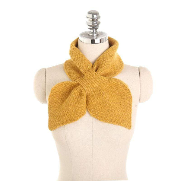 Young Women Freshing Bowknot Design Solid Color Collar Scarf