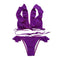 Young Women Sweet Flouncing Design Solid Color Two-piece Swimwear