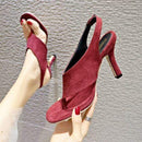 TIY Women Shoes Sexy Women Solid Color Buckle Ankle Strap Flip-flop High Heel Sandals Shoes TIY