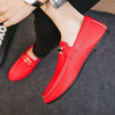 TIY Women Shoes Simple Style Men Fashion Round Metal Buckle Decor Soft Outsole Loafers Shoes TIY