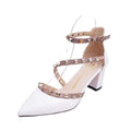 TIY Women Shoes Studded Buckle Design Block Heel Sandals Shoes TIY