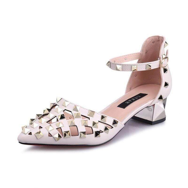 TIY Women Shoes Studded Hollow Design Ankle Strap Sandals Shoes TIY