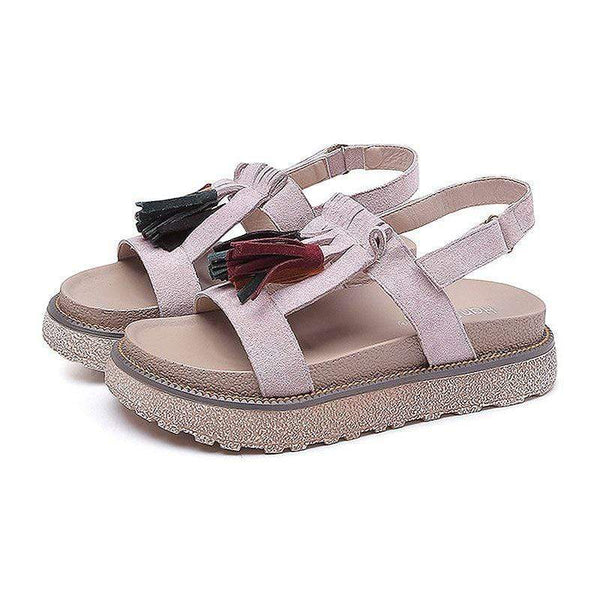 Tassels Design Women Casual Open-toe Platform Sandals Shoes