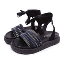 TIY Women Shoes Vintage Style Women Fashion Lace-up Gladiator Sandals Shoes TIY