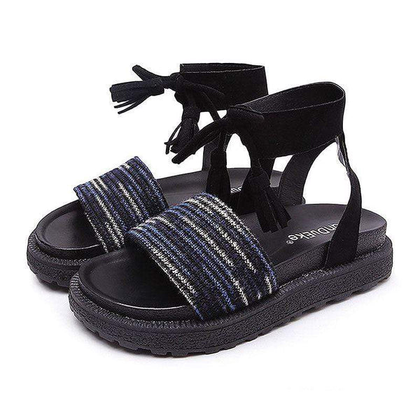 TIY Women Shoes Vintage Style Women Fashion Lace-up Gladiator Sandals Shoes TIY