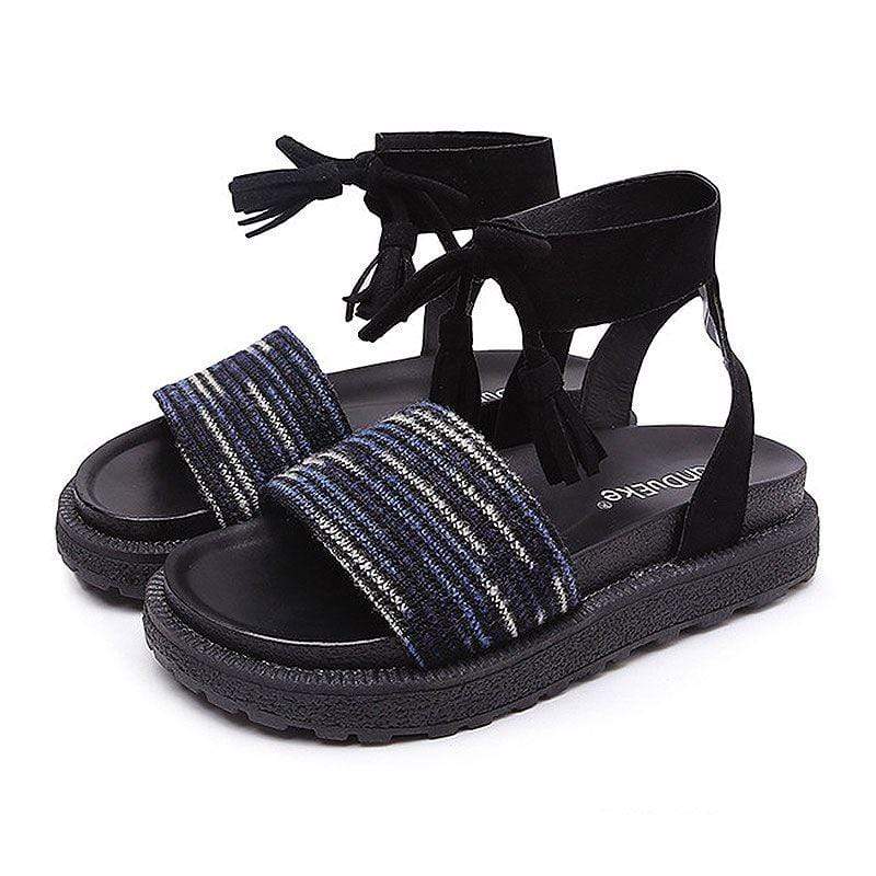 TIY Women Shoes Vintage Style Women Fashion Lace-up Gladiator Sandals Shoes TIY