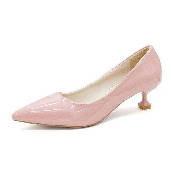 Women Shallow Mouth  Pointed-toe Kitten Heel Shoes