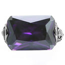 Vintage Rings TK015 Stainless Steel Ring with AAA Grade CZ in Amethyst