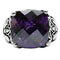 Vintage Rings TK016 Stainless Steel Ring with AAA Grade CZ in Amethyst