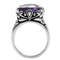 Vintage Rings TK016 Stainless Steel Ring with AAA Grade CZ in Amethyst