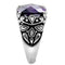 Vintage Rings TK016 Stainless Steel Ring with AAA Grade CZ in Amethyst