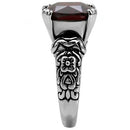 Vintage Rings TK018 Stainless Steel Ring with AAA Grade CZ in Garnet